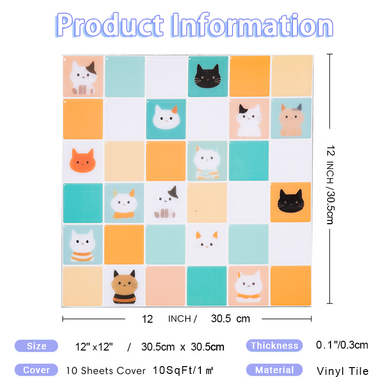Cute Cat Pattern Peel and Stick Wallpaper