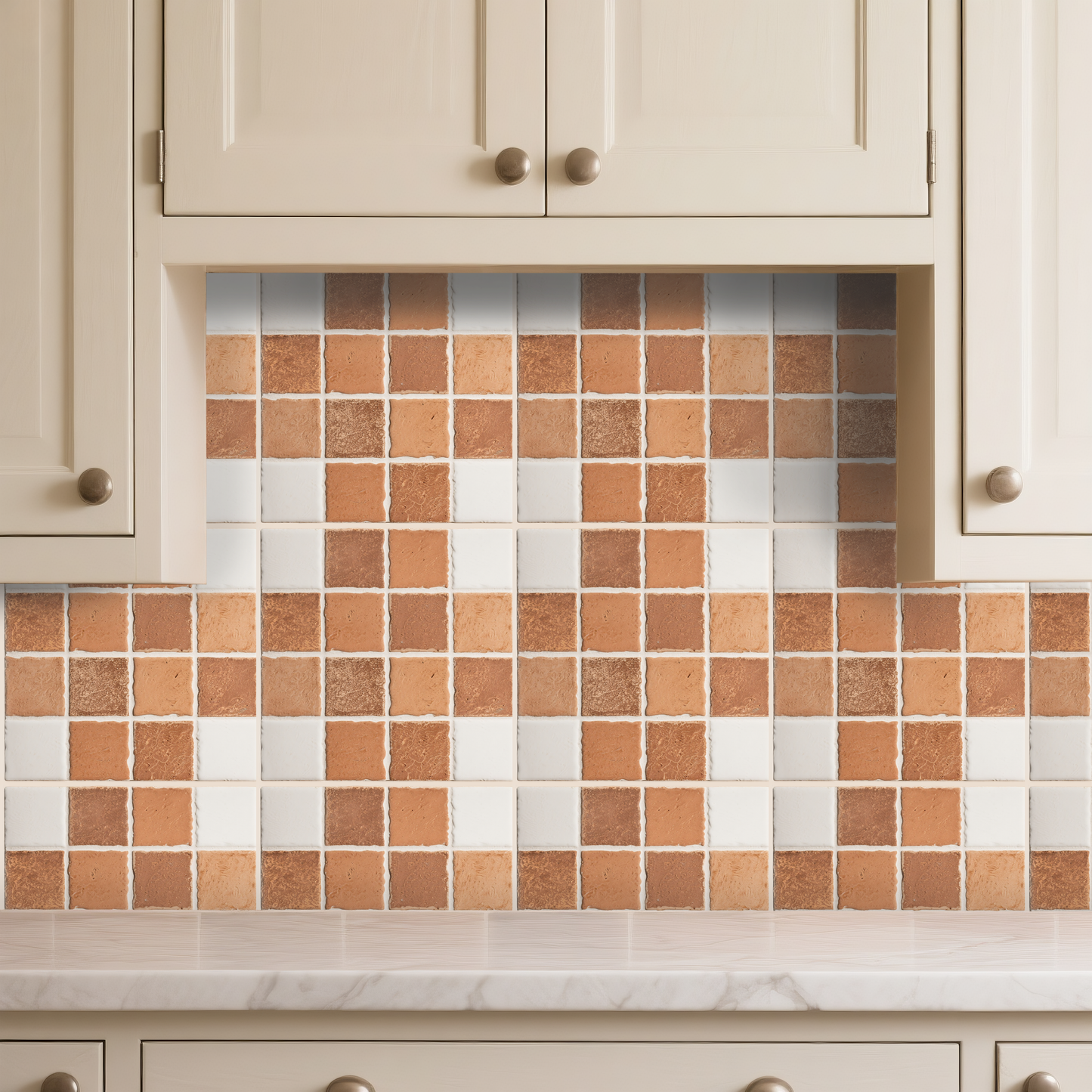 3D Vintage Terracotta Patchwork Style Peel and Stick Wall Tile