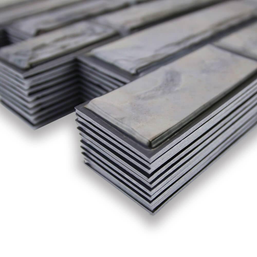 3D Gray Stone Peel and Stick Wall Tile