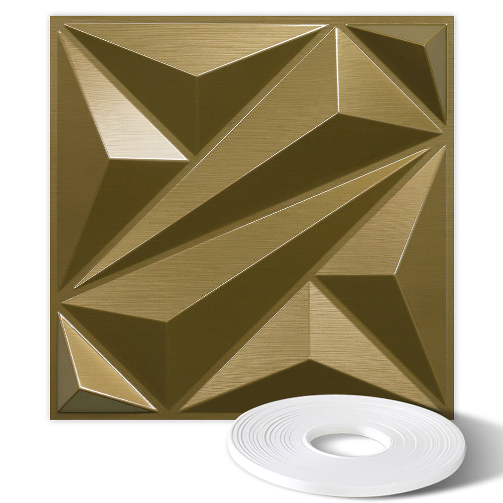 Flower Textured 3D PVC Wall Panels - Gold