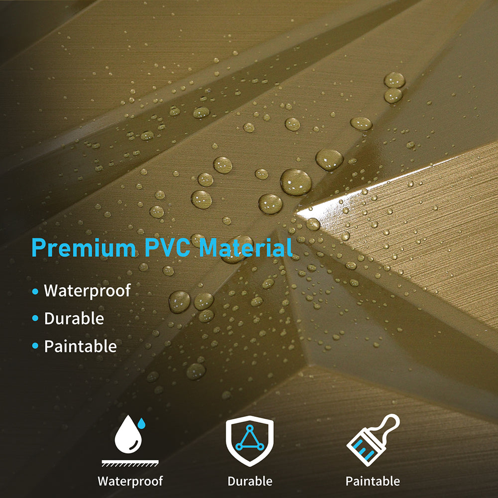 Flower Textured 3D PVC Wall Panels - Gold