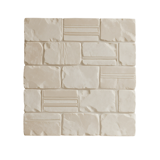 3D White Embossed Brick Look Peel and Stick Wall Tile
