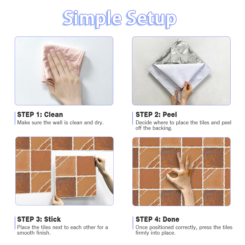 3D Vintage Irregular Stone Brick Style Peel and Stick Wall Tile