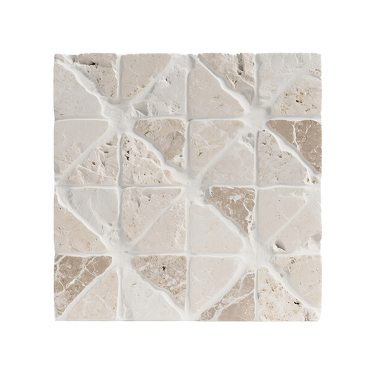 3D White and Brown Quartz Peel and Stick Wall Tile