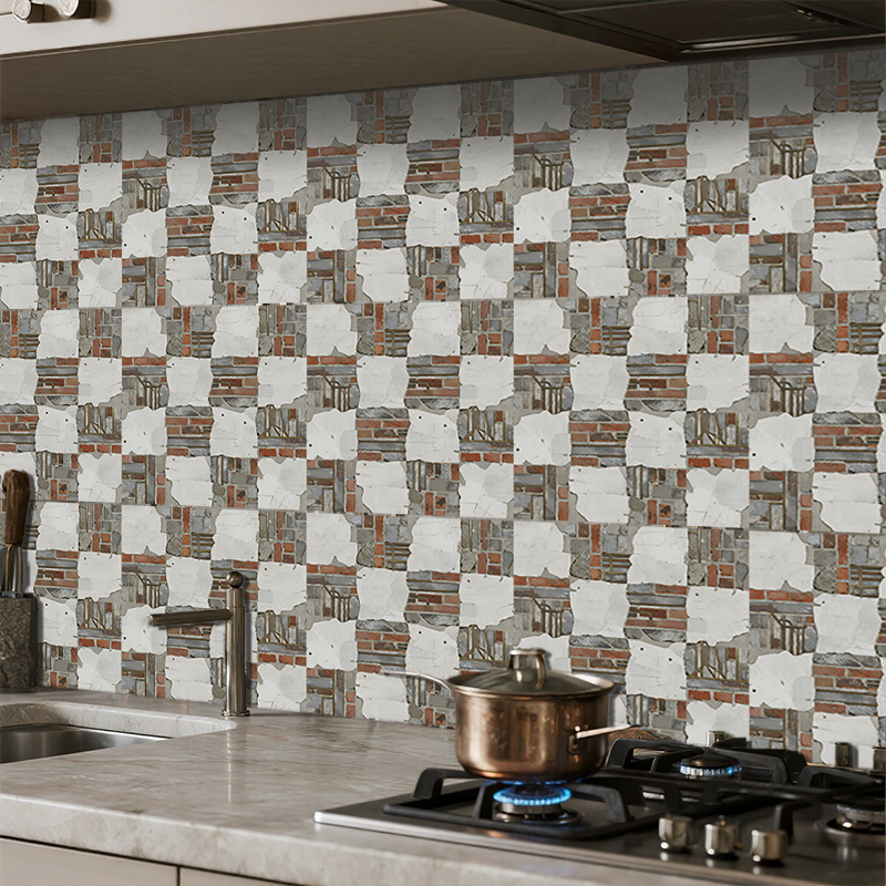 3D Urban Concrete & Metal Peel and Stick Wall Tile