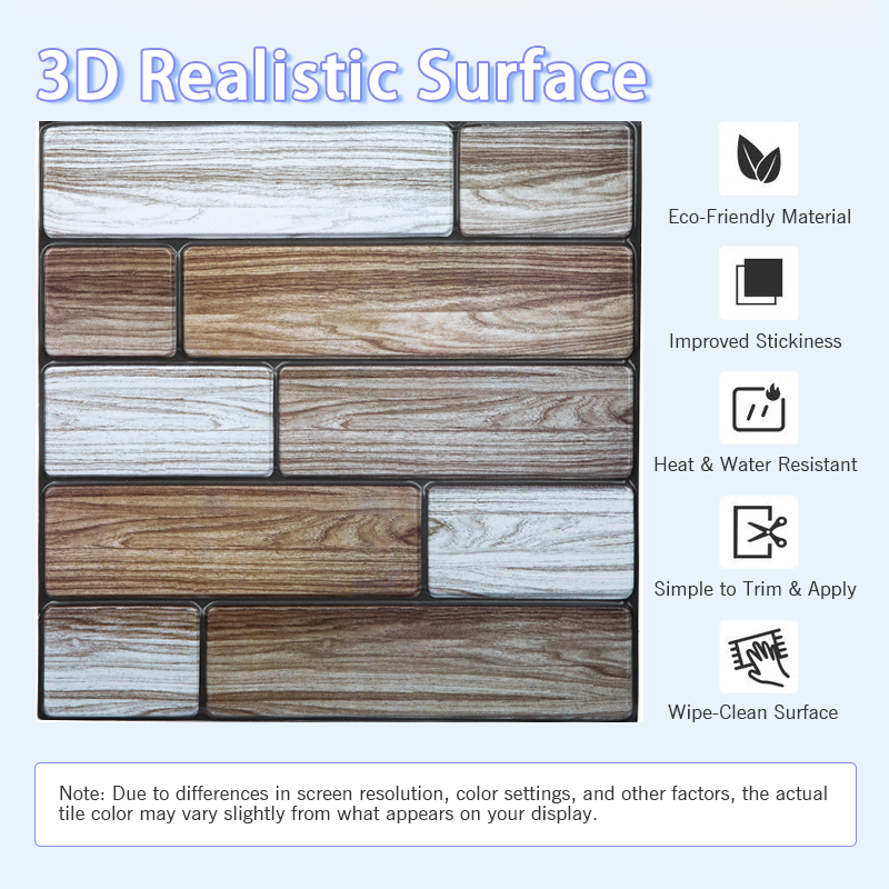 3D Grey and Black vintage Peel and Stick Wall Tile