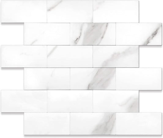 2''x4'' Subway Peel and Stick Tiles Sheeted - Calacatta