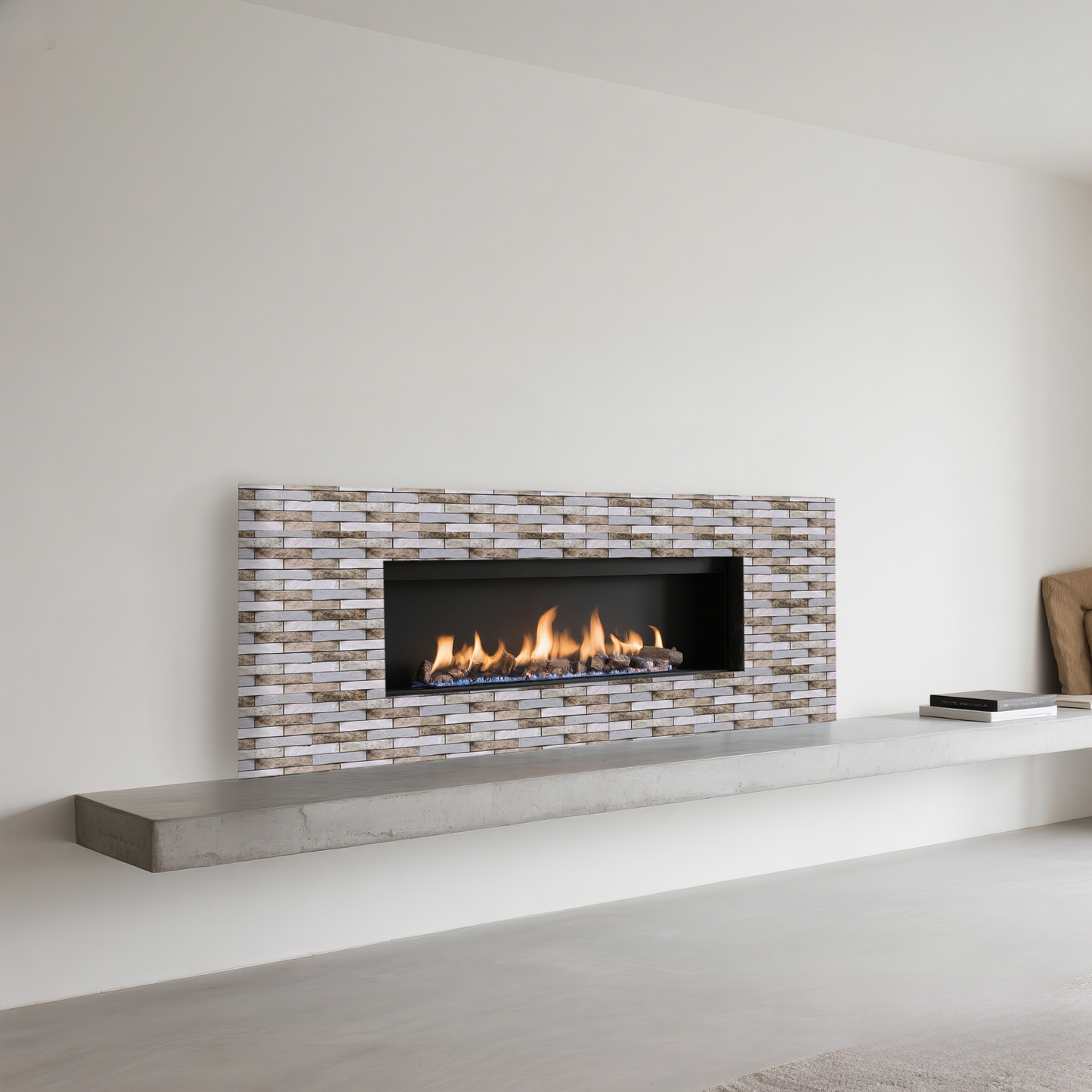 3D Brown and White Stone Peel and Stick Wall Tile