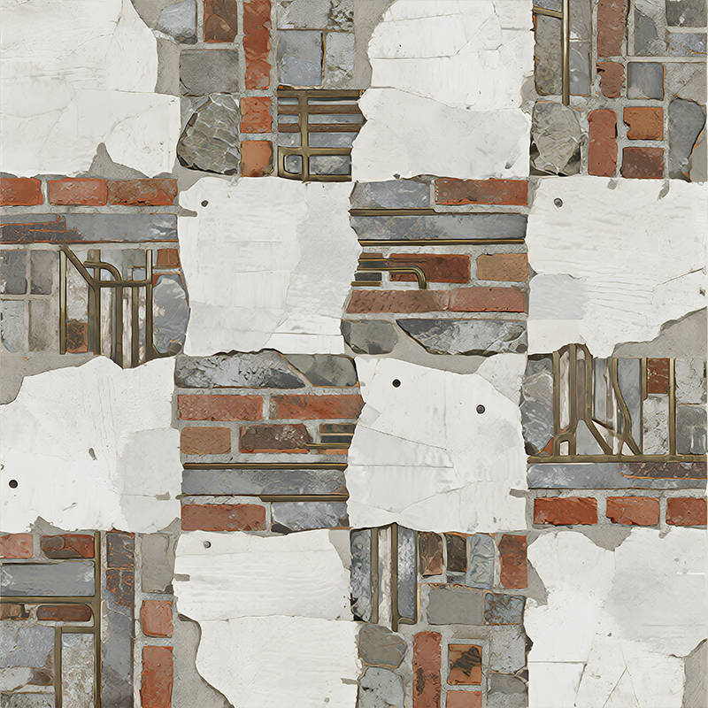 3D Urban Concrete & Metal Peel and Stick Wall Tile