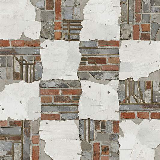 3D Urban Concrete & Metal Peel and Stick Wall Tile