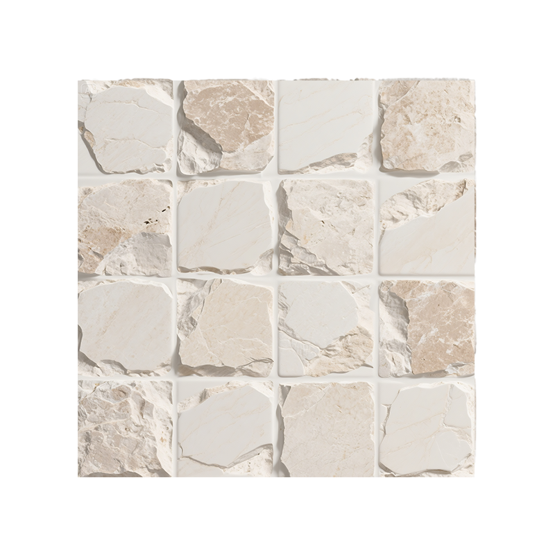 3D White Square Quartz Peel and Stick Wall Tile