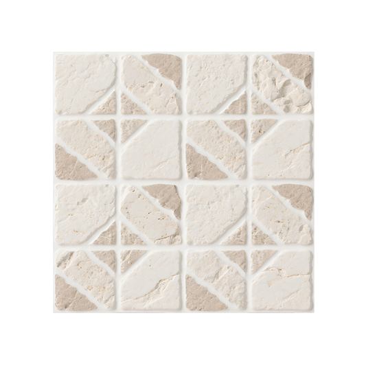 3D Cream White Travertine Peel and Stick Wall Tile