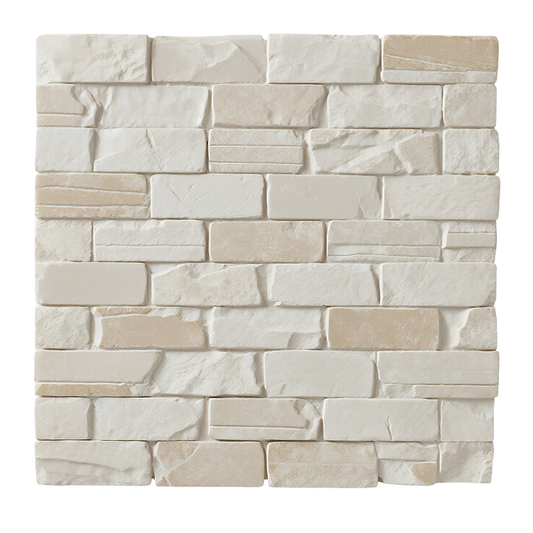 3D Cream Tone Stone Peel and Stick Wall Tile