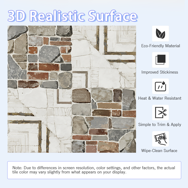 3D Industrial Style Peel and Stick Wall Tile