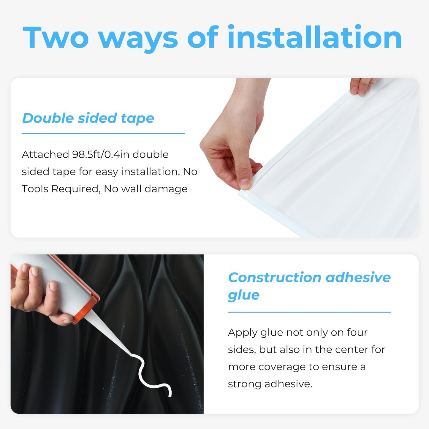 Wave Design Textured PVC Wall Panels - White