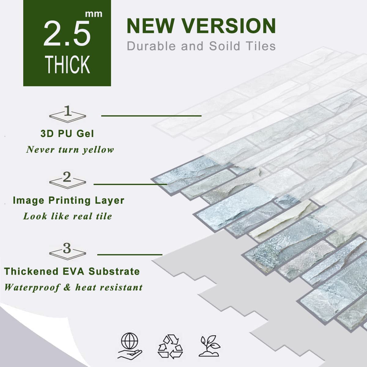 Blend Tiles Peel and Stick Tile Backsplash - Cultured Stone Look