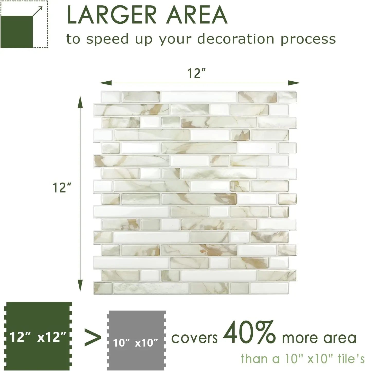 Linear Blend Backsplash - Faux Calacatta Marble