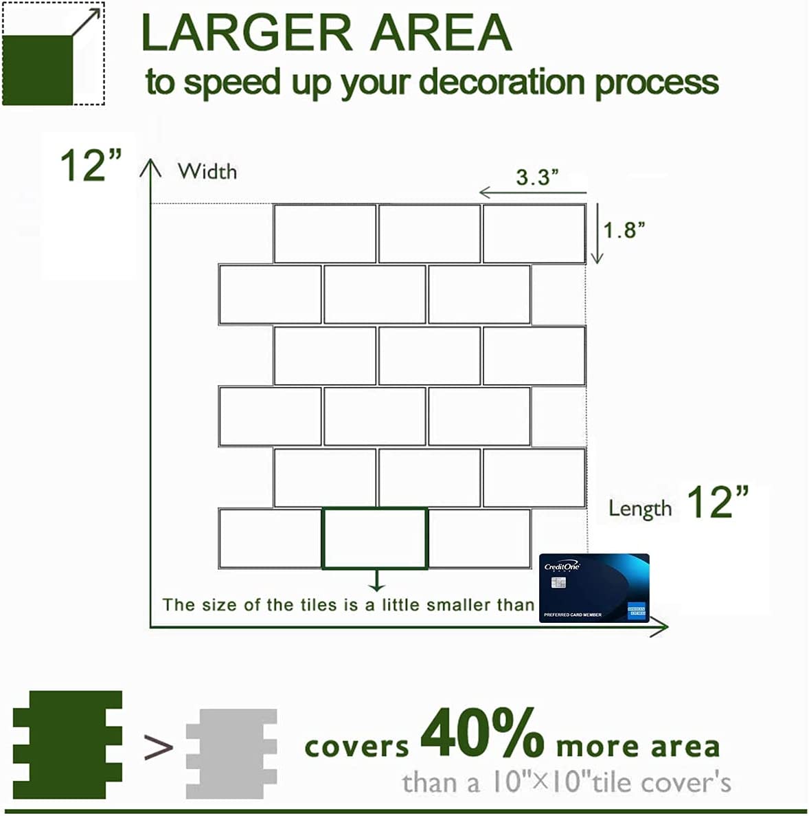 Subway Tiles Peel and Stick Thicker Design - Warm White with Grey Grout