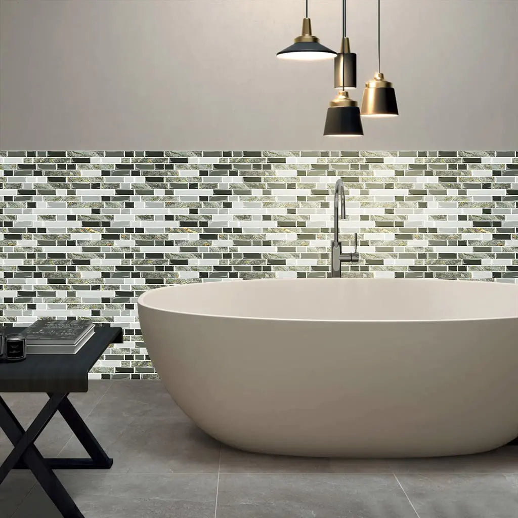 Linear Blend Backsplash - Mixed Green