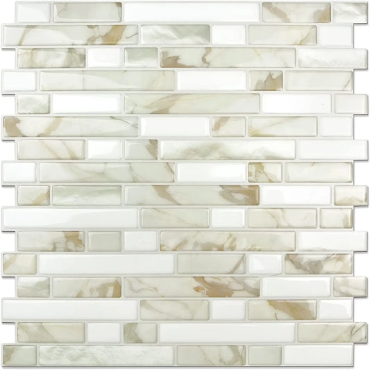 Linear Blend Backsplash - Faux Calacatta Marble