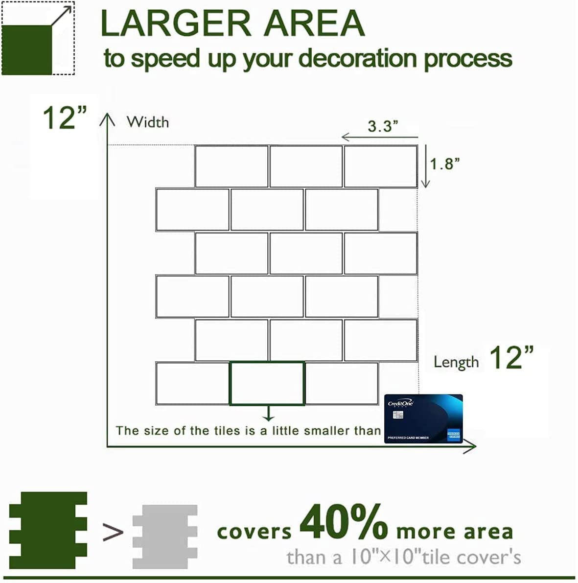 Subway Tiles Peel and Stick Thicker Design - Cold White with White Grout