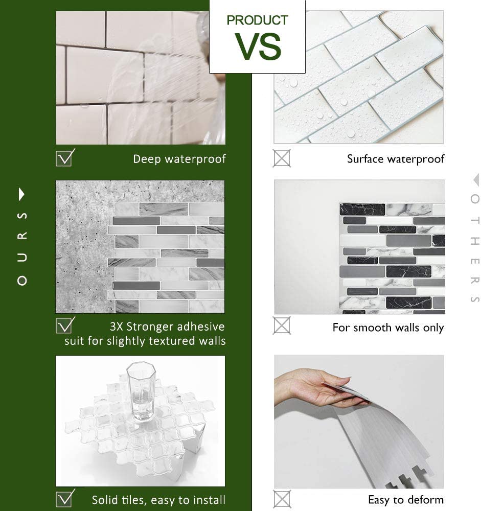 Blend Tiles Peel and Stick Tile Backsplash - Gray