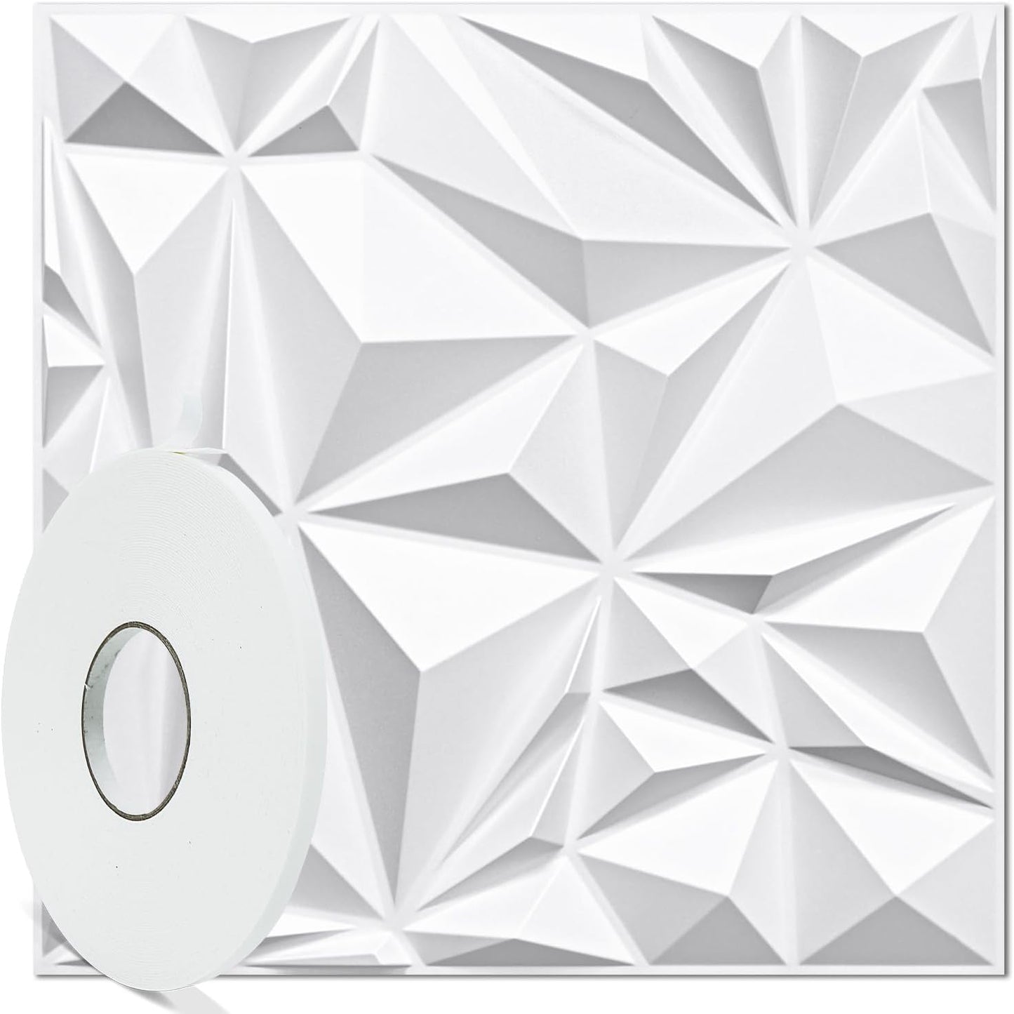 Irregular Diamond 3D Wall Panels - White