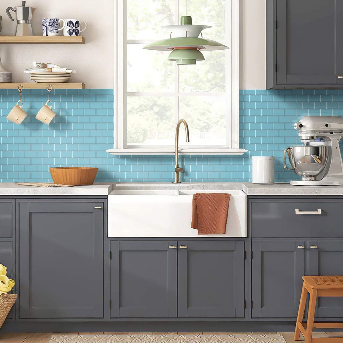 Subway Tiles Peel and Stick Thicker Design - Blue