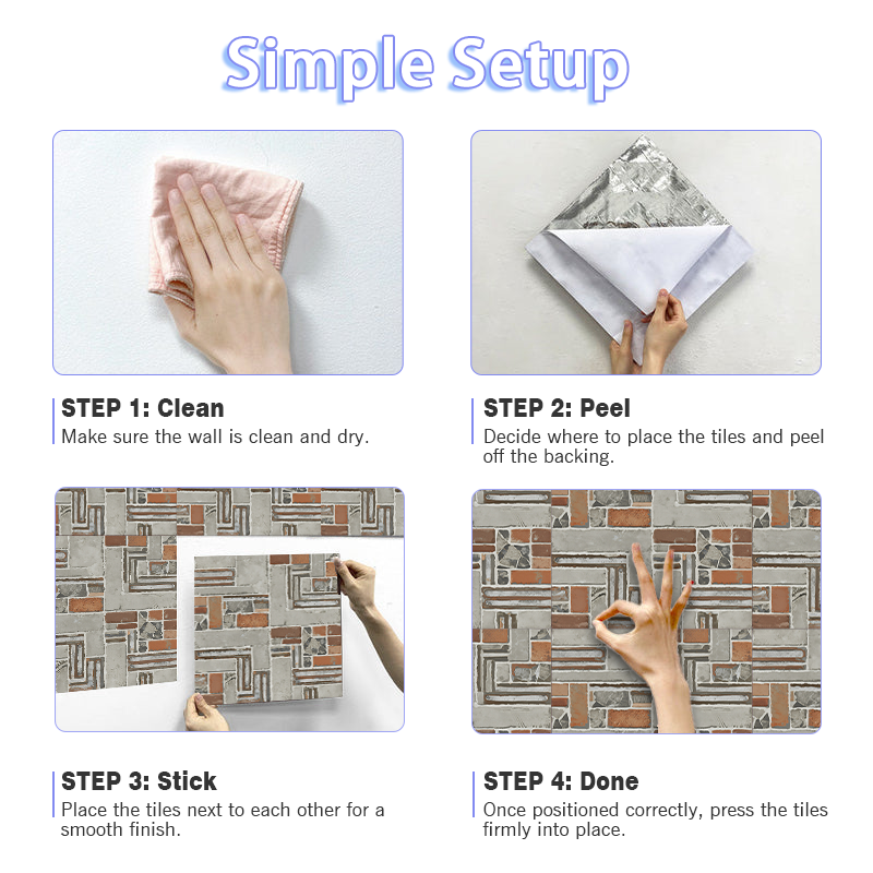 3D Industrial Chic Peel and Stick Wall Tile