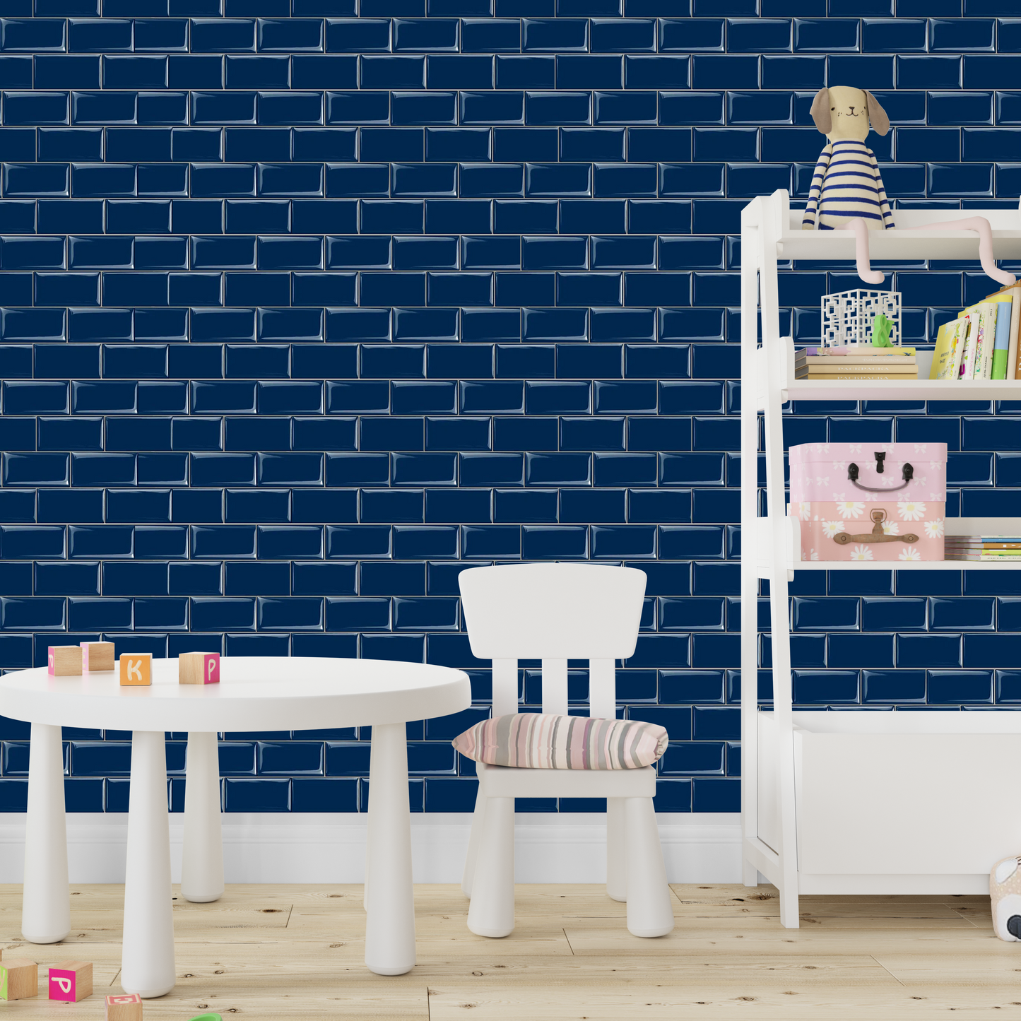 Subway Tile Peel and Stick Backsplash - Deep Blue