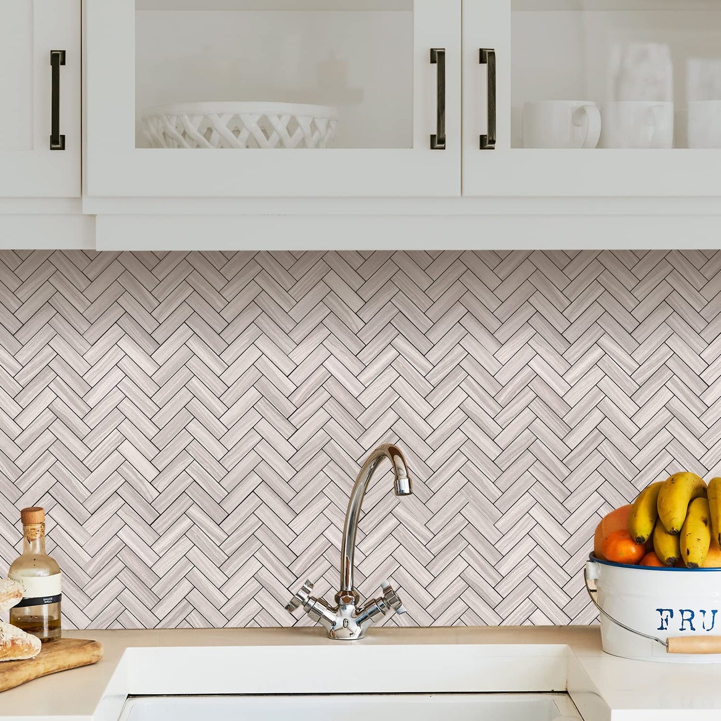 2022 Herringbone Wall Tile - Grey Serpeggiante