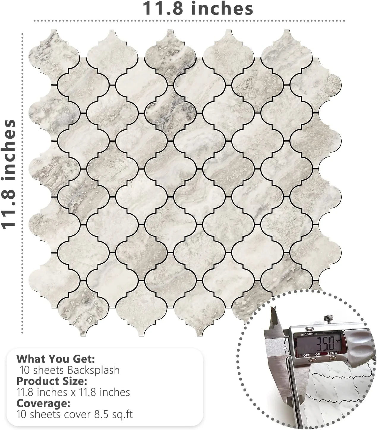 Arabesque Peel and Stick Tiles - Beige