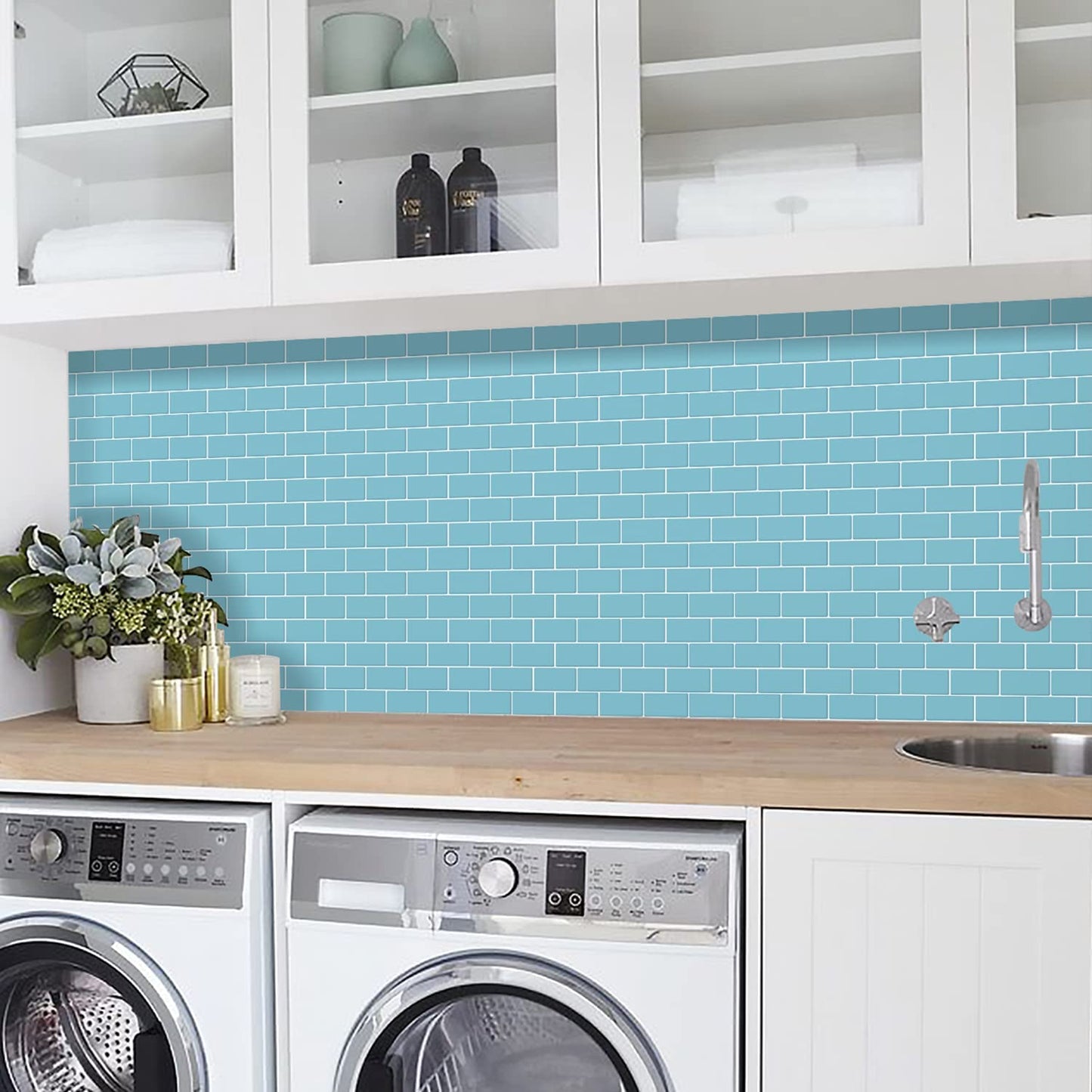 Subway Tiles Peel and Stick Thicker Design - Blue
