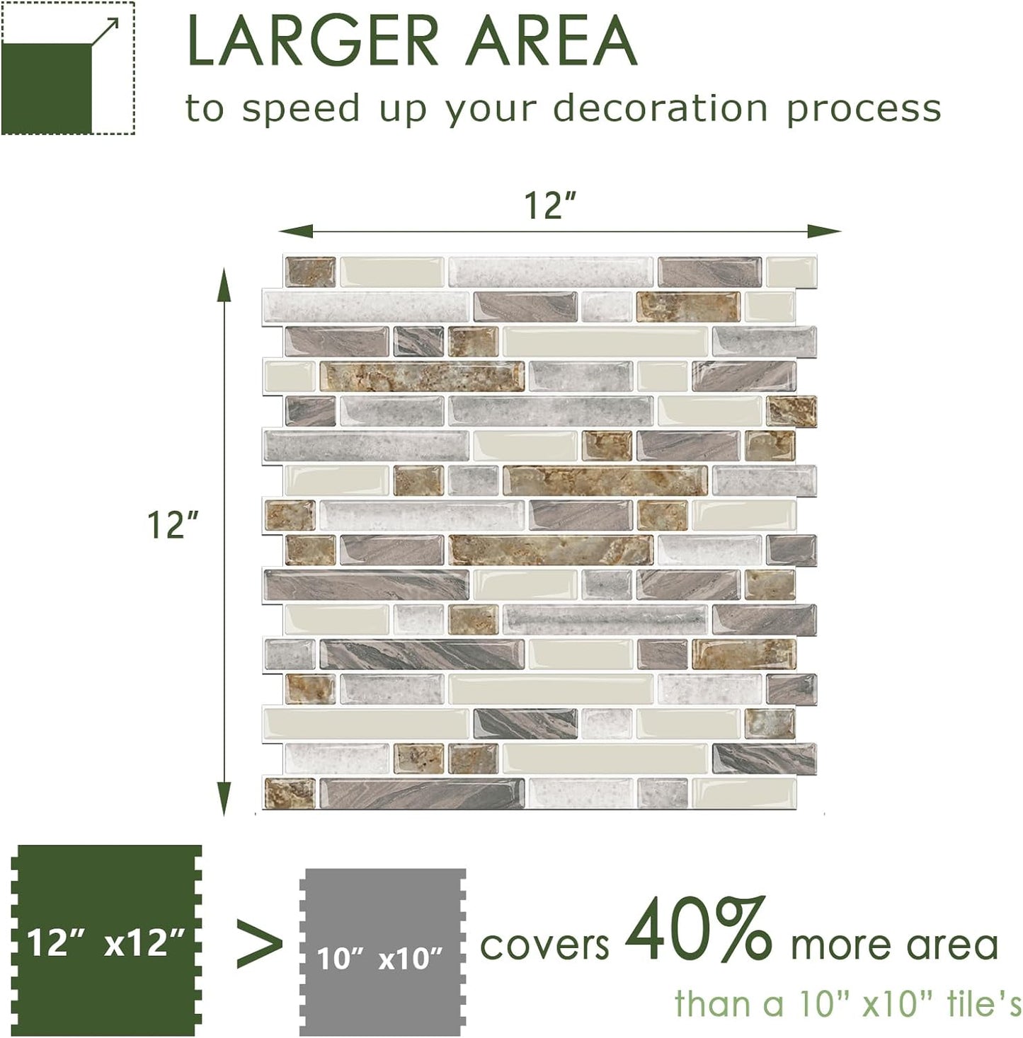 Linear Blend Backsplash - Beige & Brown