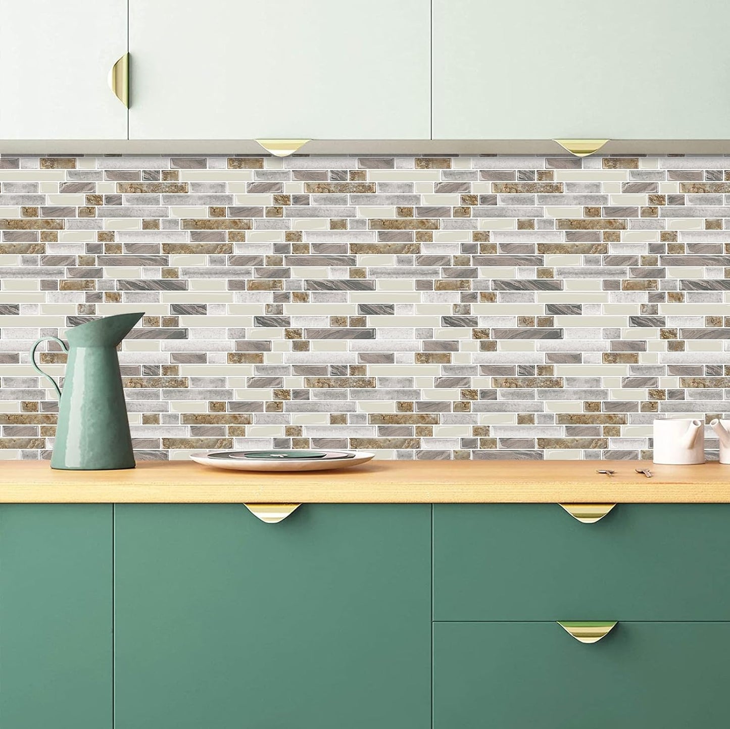 Linear Blend Backsplash - Beige & Brown