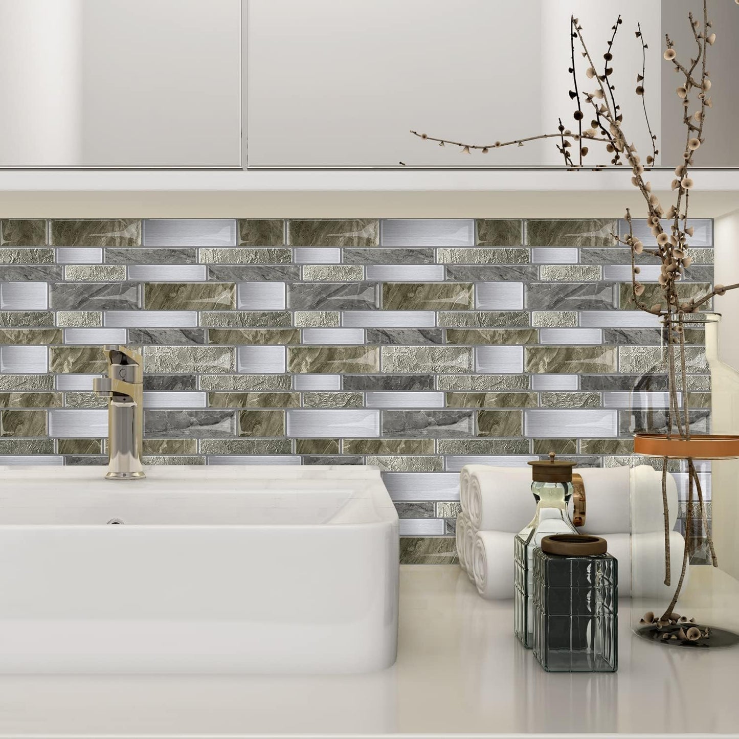 Vamos Tile Linear Blend - Silver Brown