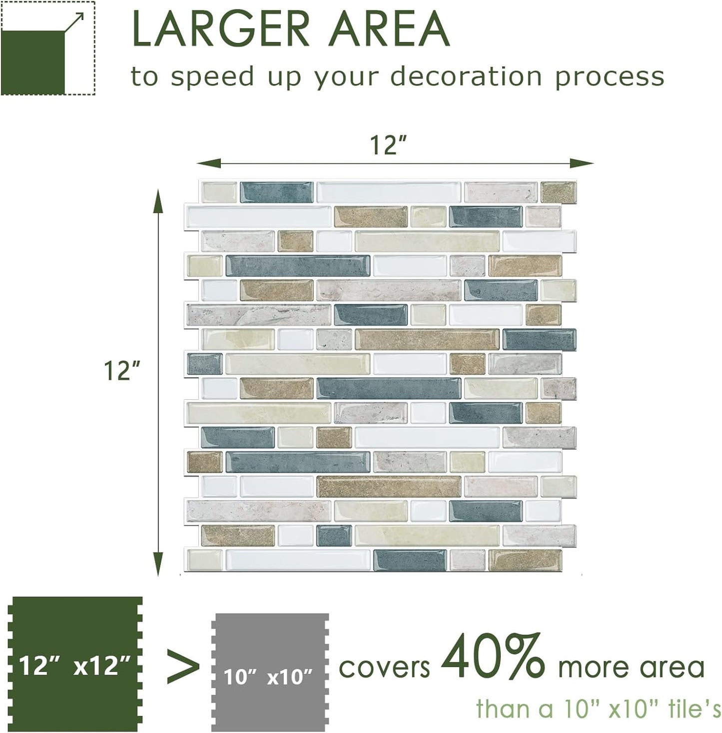 Linear Blend Backsplash - Beige & Blue