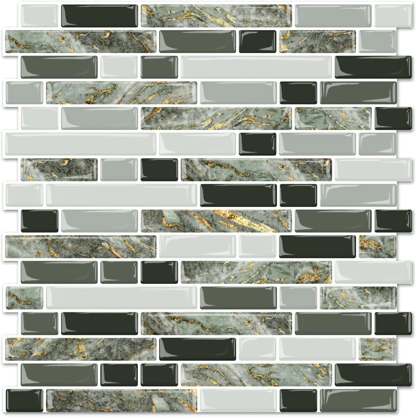 Linear Blend Backsplash - Mixed Green