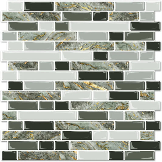 Linear Blend Backsplash - Mixed Green