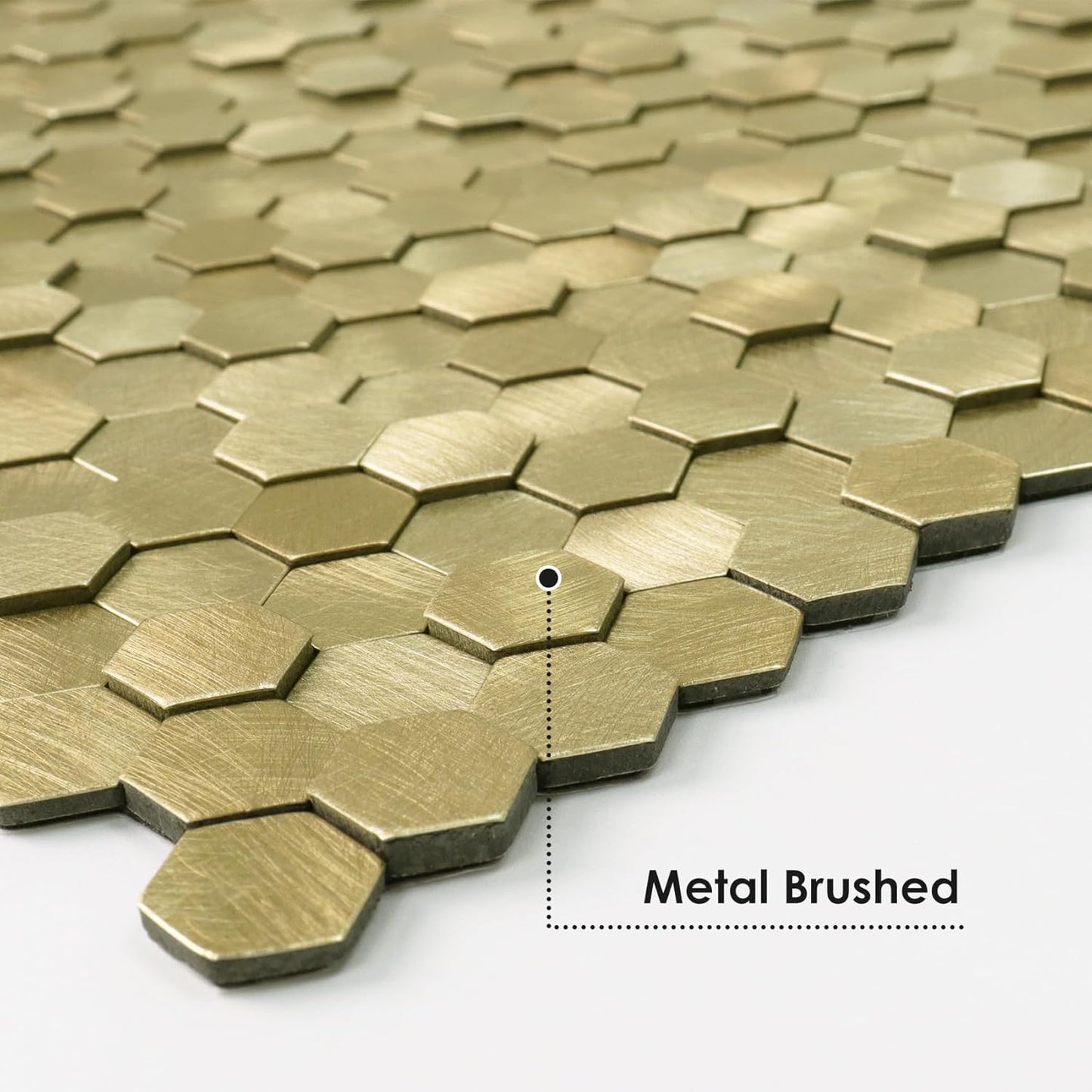Penny Mosaic Hexagon Peel and Stick Backsplash Tiles - Gold