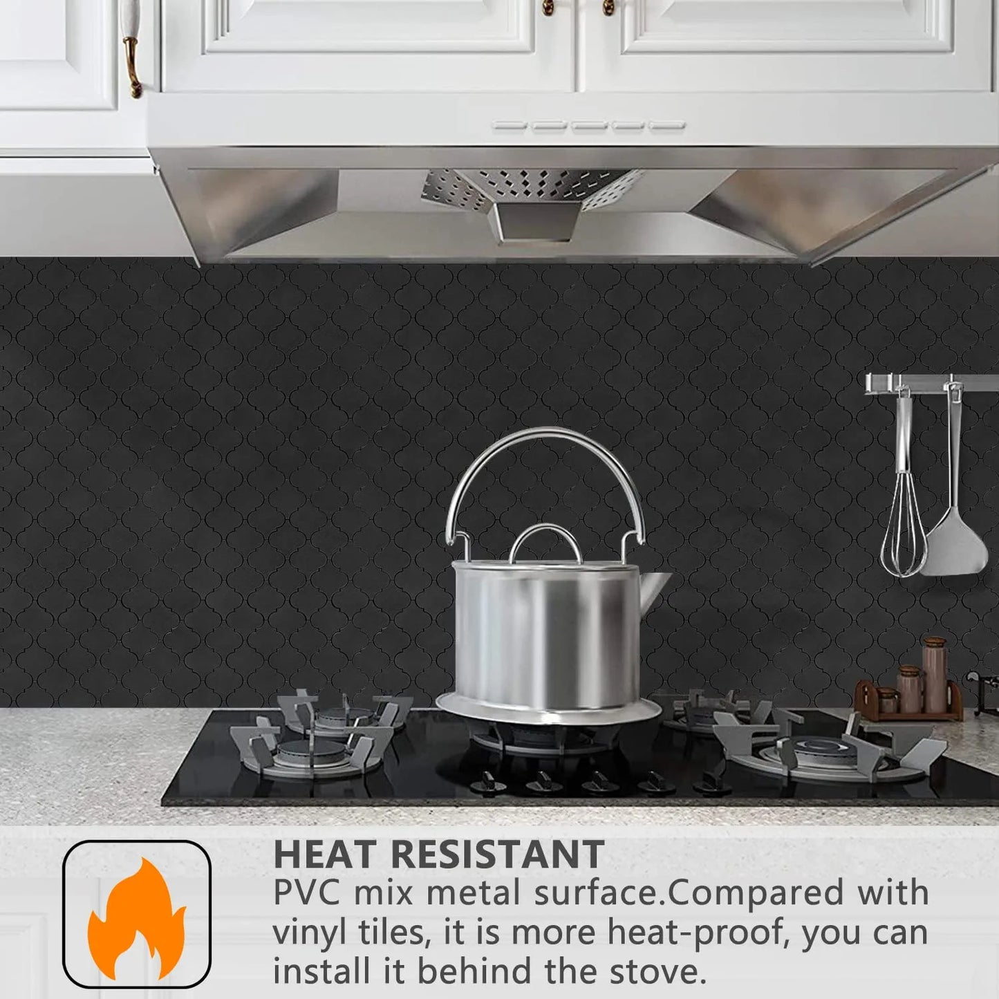 Arabesque Peel and Stick Tiles - Black