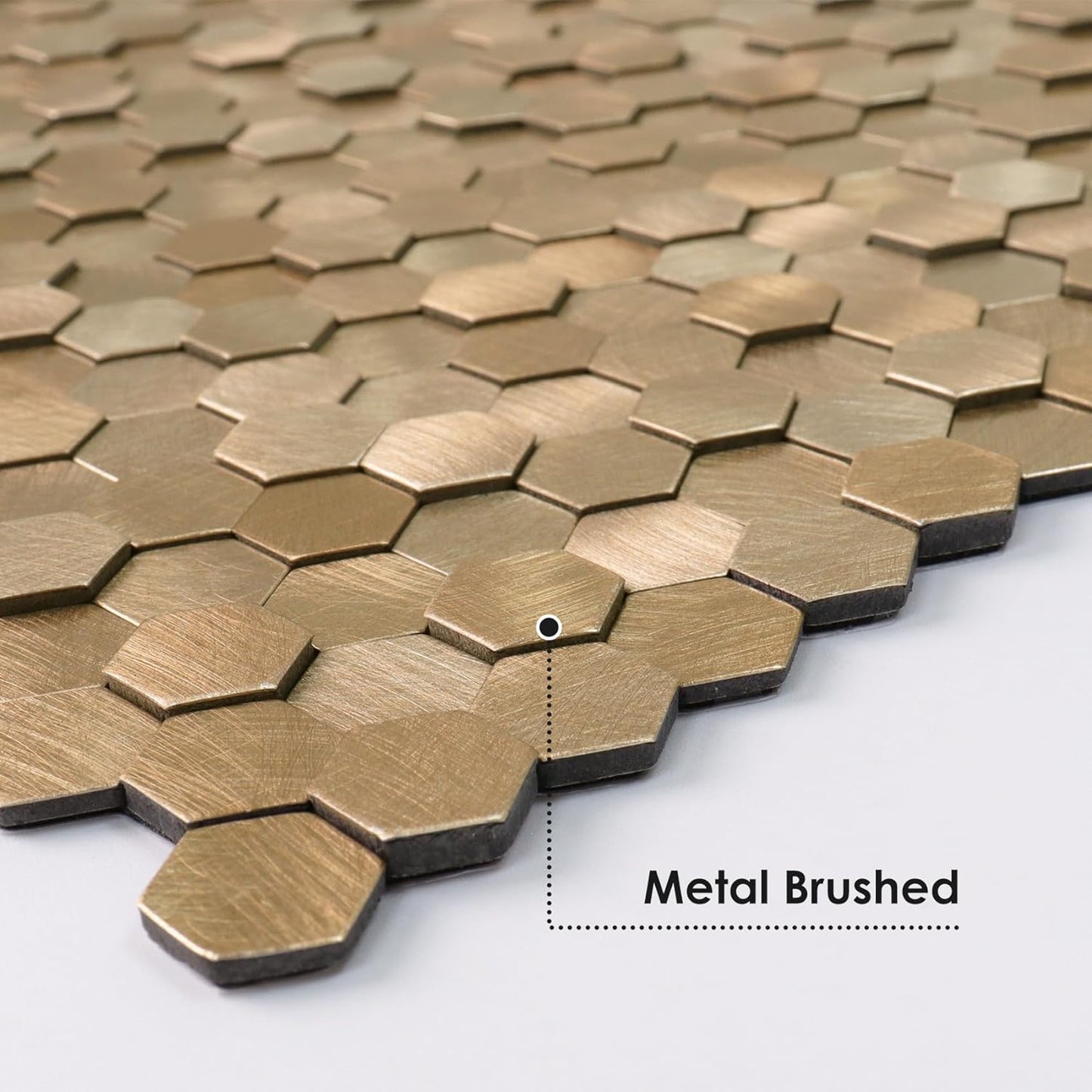 Penny Mosaic Hexagon Peel and Stick Backsplash Tiles - Copper