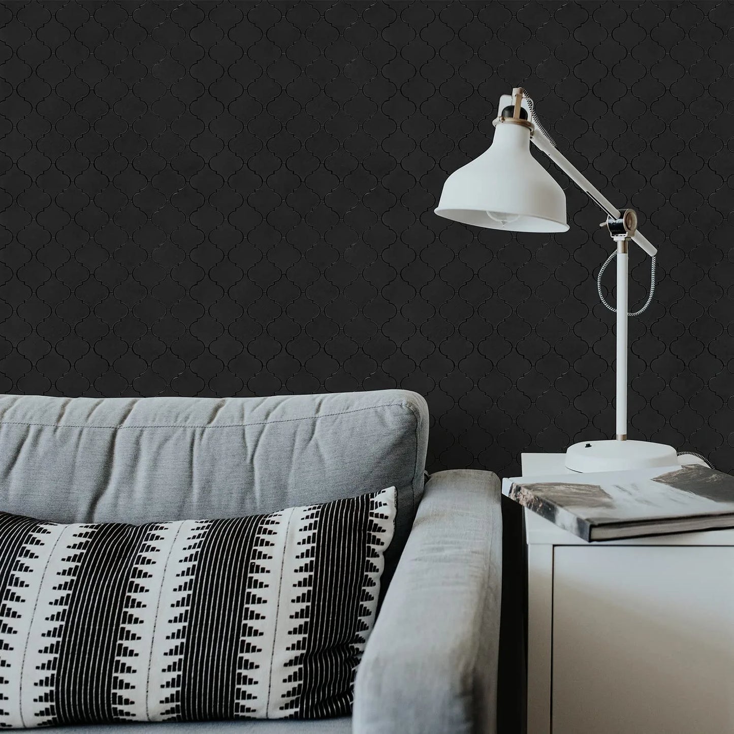 Arabesque Peel and Stick Tiles - Black