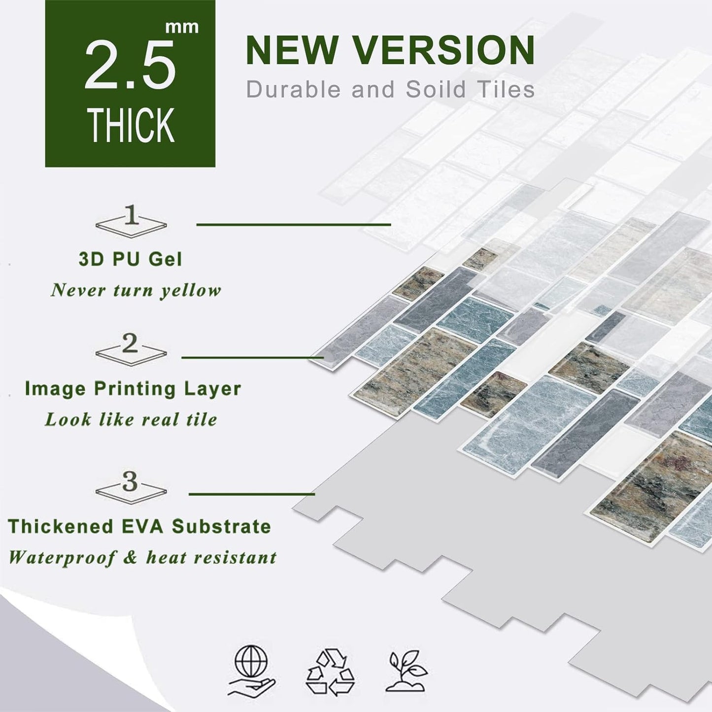 Linear Blend - Light Blue & Brown Granite