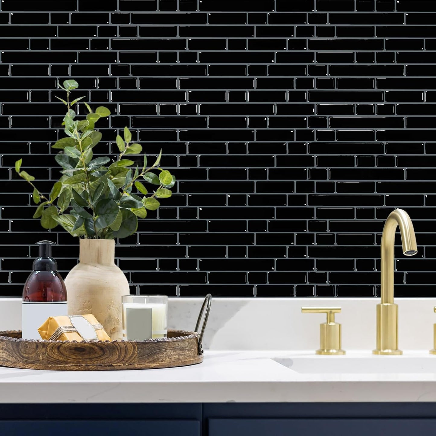 Linear Blend Backsplash - Black