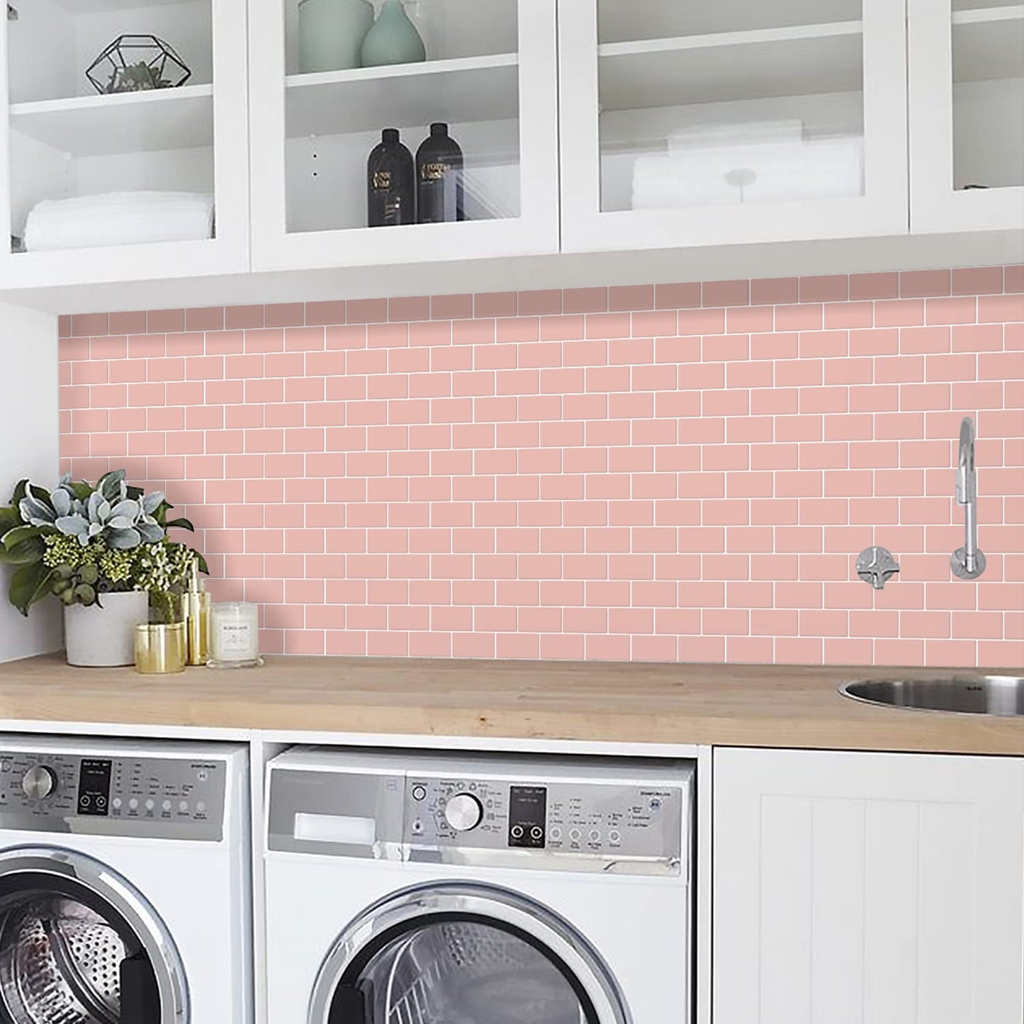 Subway Tiles Peel and Stick Thicker Design - Pink
