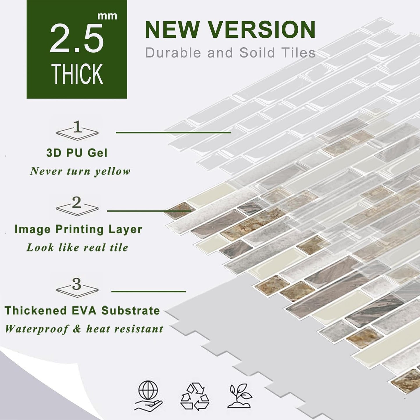 Linear Blend Backsplash - Beige & Brown