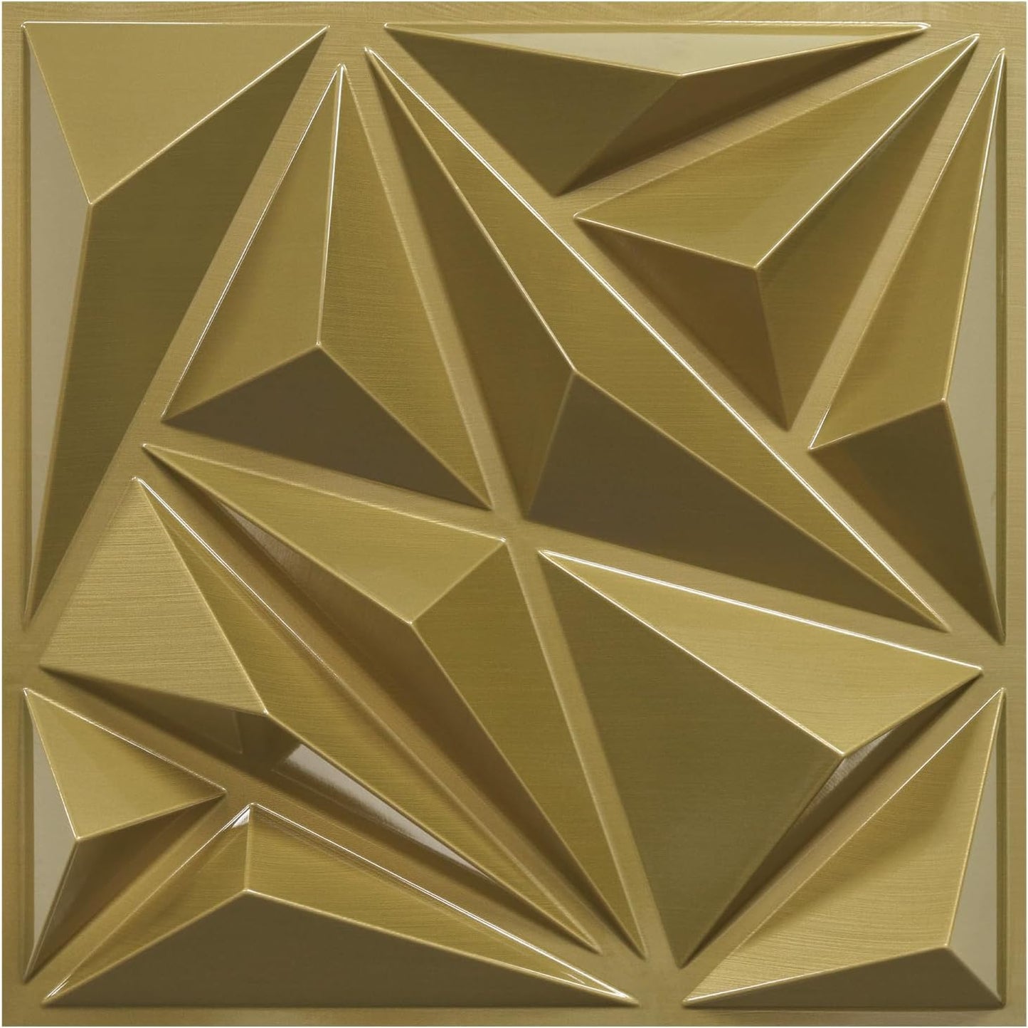Triangle Diamond Design 3D PVC Wall Panels - Brushed Gold