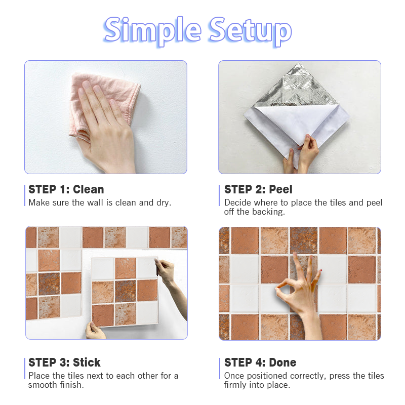 3D Vintage Terracotta Style Peel and Stick Wall Tile
