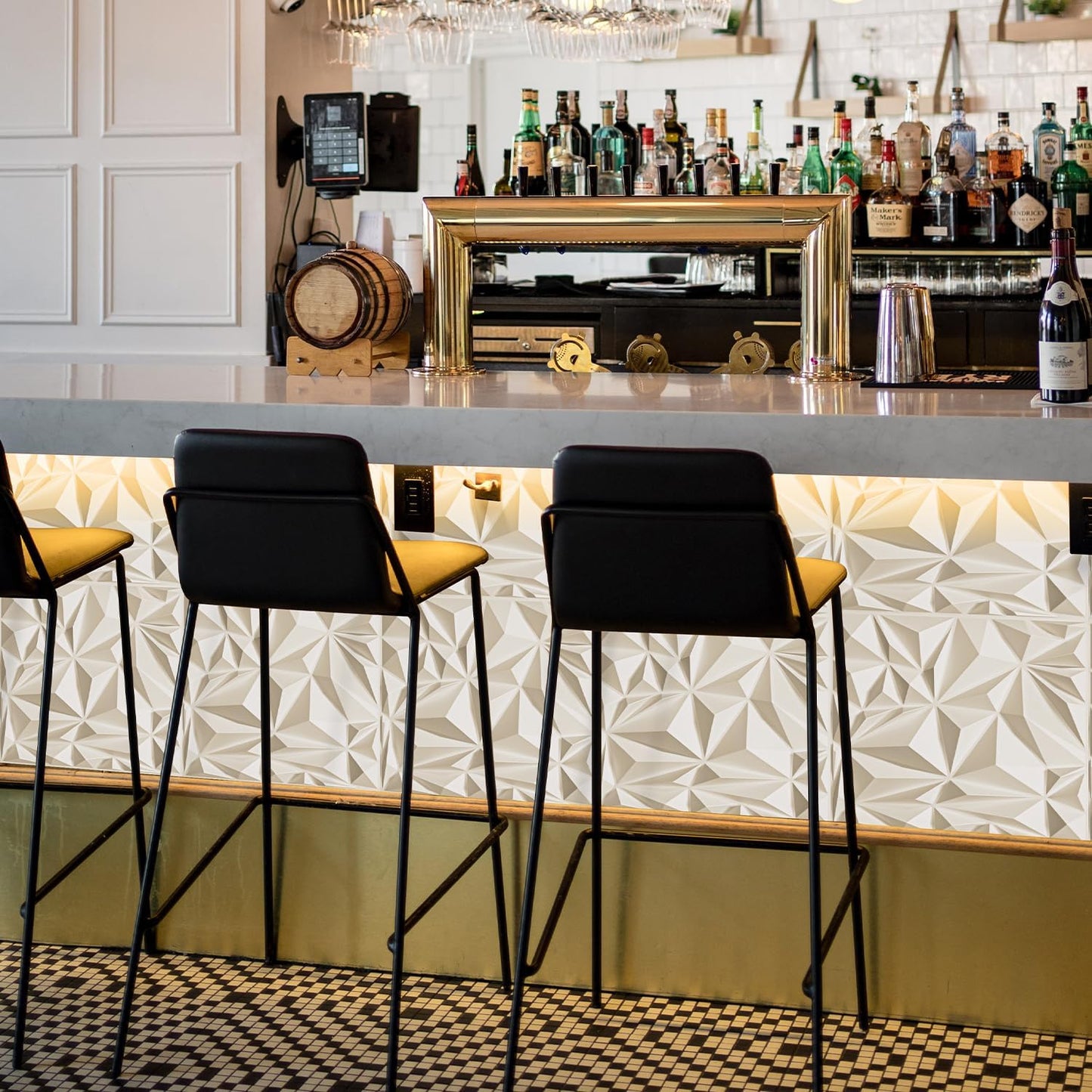 Irregular Diamond 3D Wall Panels - White